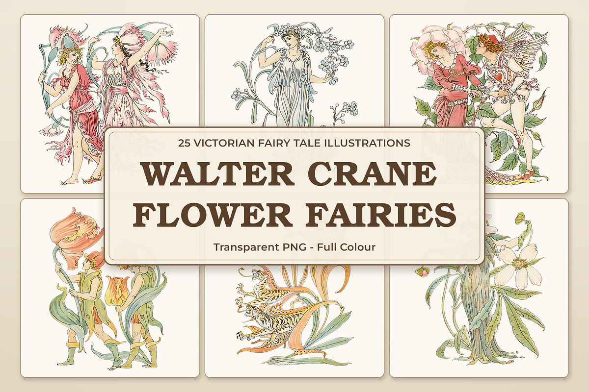 Vintage Flower Fairy Illustrations, a Decorative Illustration by Century Library (Photo 1 of 10)