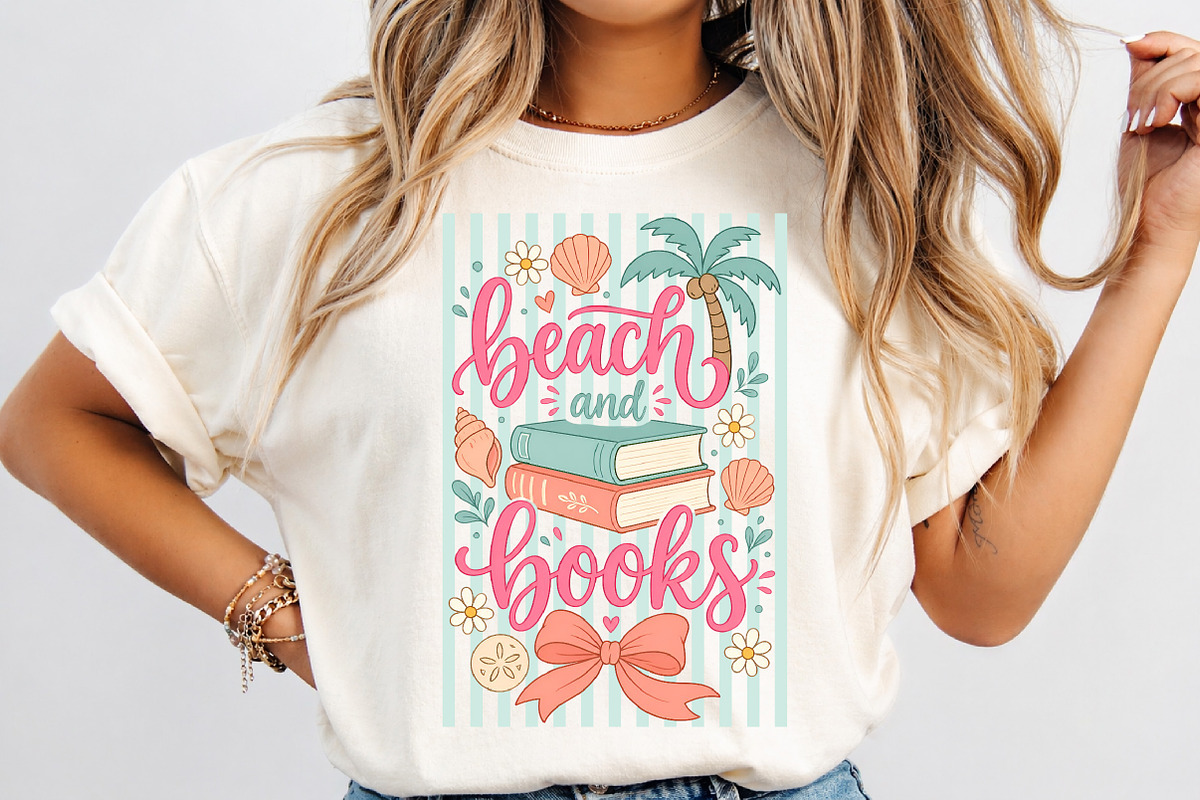 Beach and Books Coquette Summer PNG, a Seasonal Illustration by Libby Wishes (Photo 2 of 5)