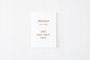 A6 minimal portrait card mockup, a Print Template by White Hart Co.