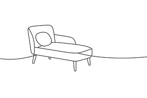 Lounge chaise with cushion in