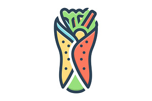Wrap food color icon, a Duotone Icon by Creative priyanka