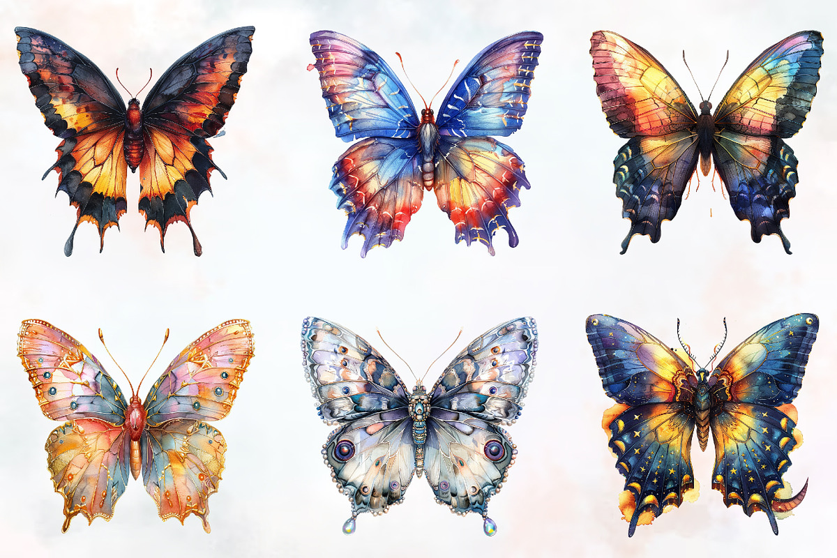 Gothic Spring Butterfly Clipart, an Illustration by RobertsArt (Photo 2 of 7)