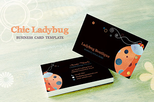 Ladybug Business Card Template, a Business Card Template by Ujean'sWhimsicalWorld