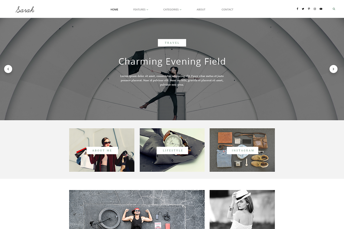Sarah PSD Blog Theme, a Websites & App Template by thematica (Photo 2 of 11)