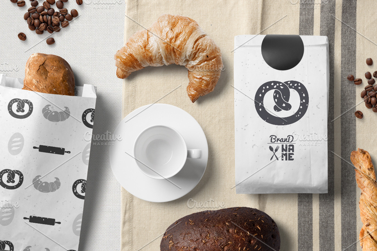 4 Bakery Logos, a Branding & Logo Template by Zhemchuzhina (Photo 1 of 4)