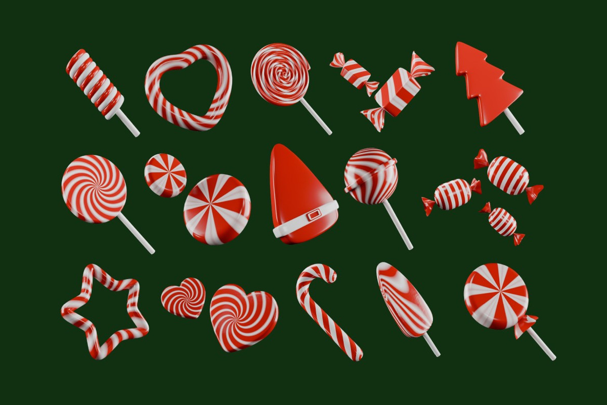 Christmas Candy Asset, an Object 3D Model by graphicook (Photo 2 of 2)