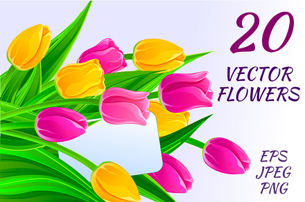 20 Vector flowers