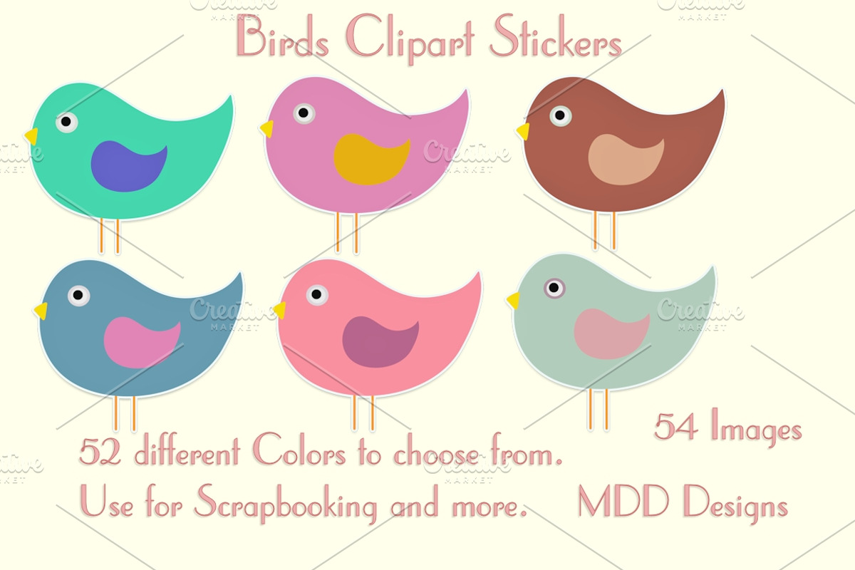 Birds Clipart and Stickers, an Illustration by MDD Designs (Photo 4 of 4)