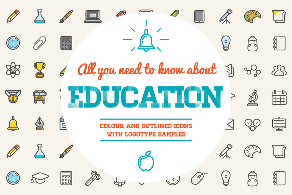Awesome Education Icons and Logo Set, an Outline Icon by Ckybe's Corner (Photo 1 of 4)