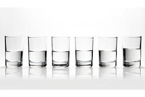arrangement glass of water white, an Abstract Photo by pikepicture