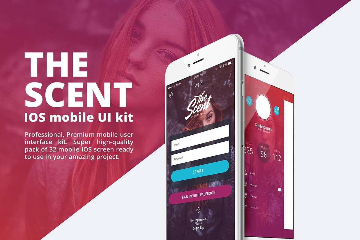 The Scent IOS mobile ui kit, an UI Kit Template by Sladedesign (Photo 2 of 4)