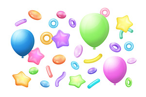 3d objects festive decor celebrate, an Object Illustration by Lemberg Vector