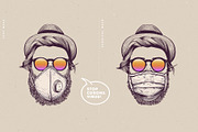 Corona Vintage Face Masks, a Healthcare Illustration by blauananas (Thumbnail 2 of 8)