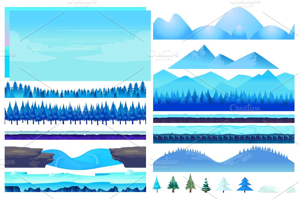 Landscape Constructor Set I, a Background Graphic by 2dvillShop (Photo 5 of 6)