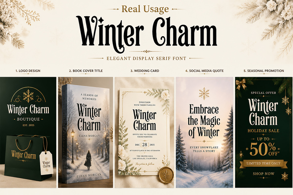 Winter Charm, a Serif Font by Wow Magic (Photo 2 of 5)