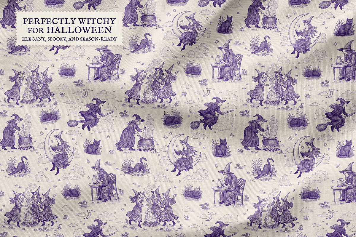 Witchy Toile de Jouy Pattern, a Pattern Graphic by Dina Mae (Photo 3 of 11)