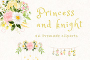 Princess and knight clipart, a Decorative Illustration by heyiamalice (Thumbnail 4 of 13)