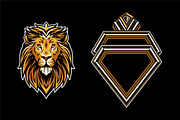 Lion Head with Geometric Badge, an Animal Illustration by weervector (Thumbnail 2 of 4)