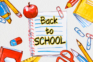 Watercolor Back to School