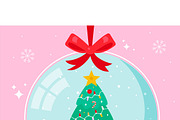 Flat Hanging Snow Globe, a Decorative Illustration by MISS CHATZ (Thumbnail 3 of 3)