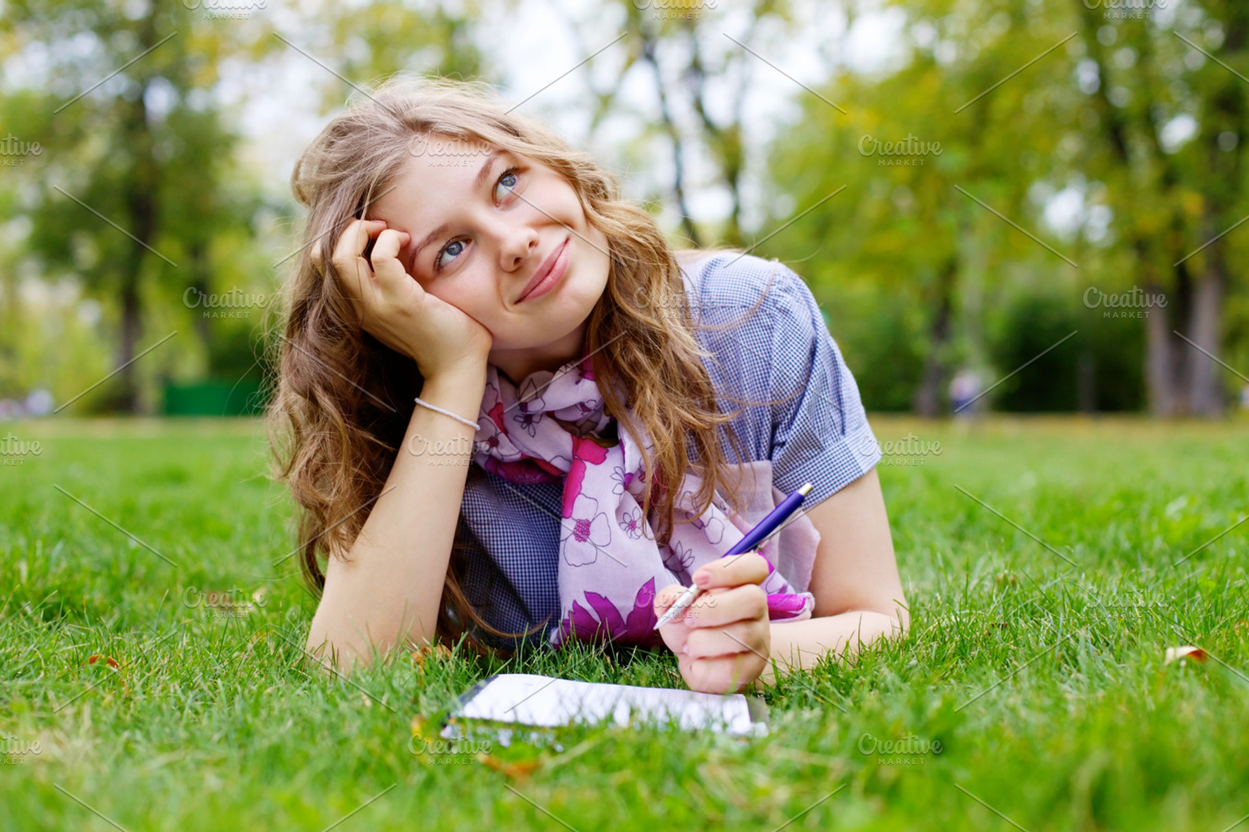 Student Dreaming In Park