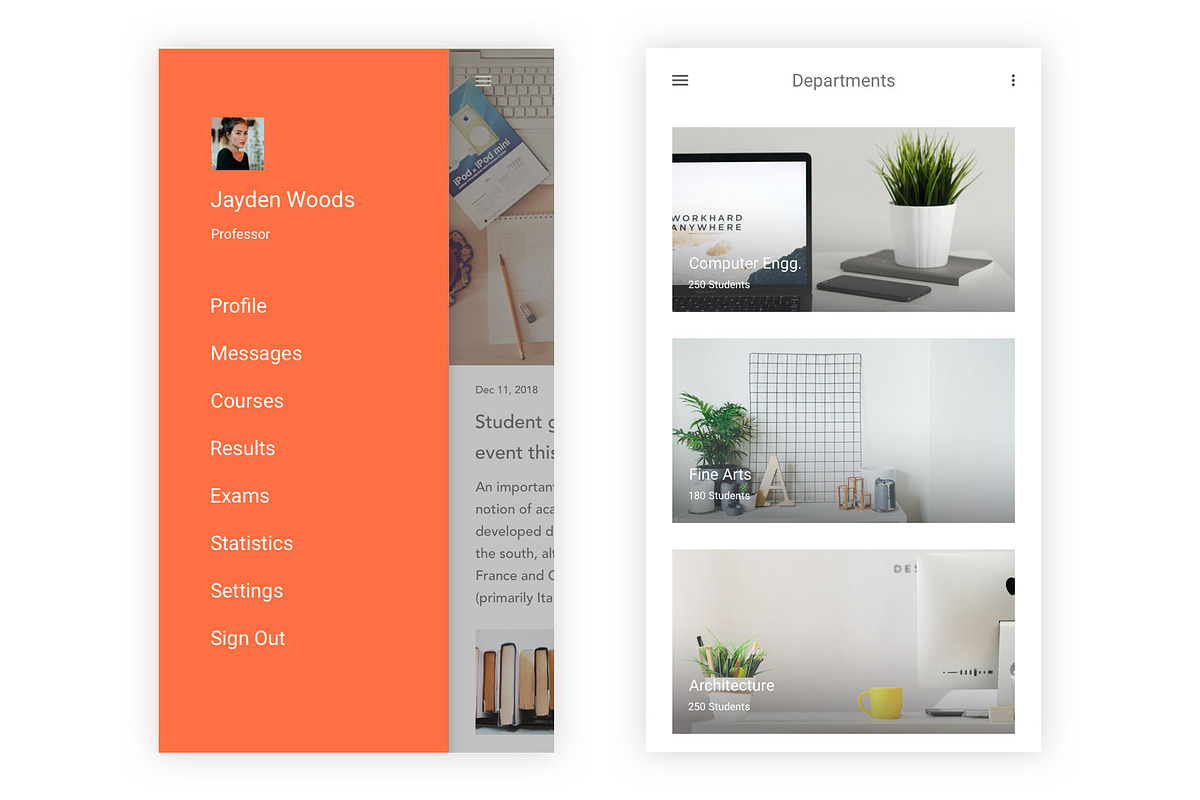 Education & Learning UI Kit (PSD), an UI Kit Template by themelove (Photo 3 of 10)