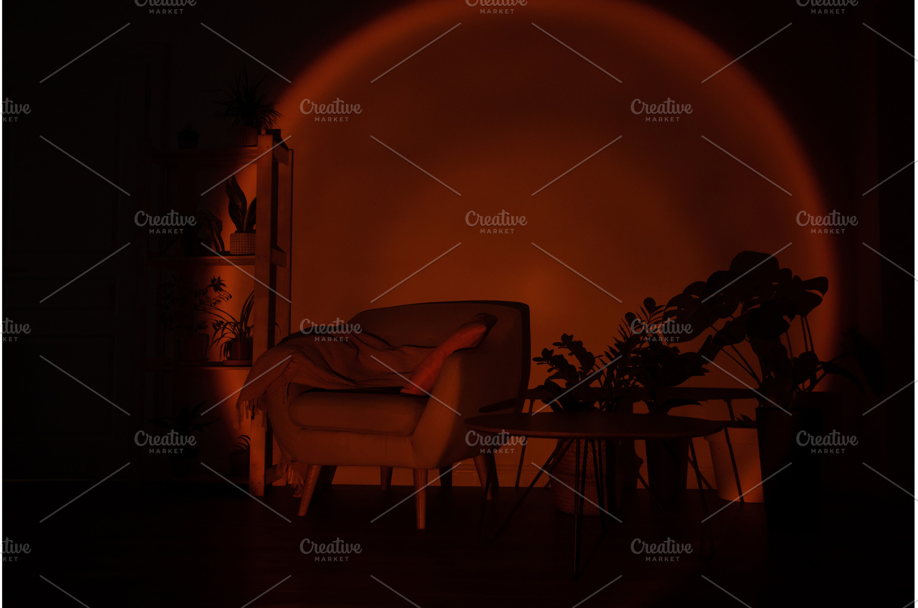 Home interiour, cozy chair with, an Abstract Photo by oksix