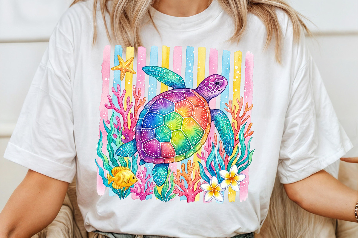 Brushstroke Summer Png Bundle Shirt, a Work Illustration by Sublimation Artist (Photo 4 of 9)