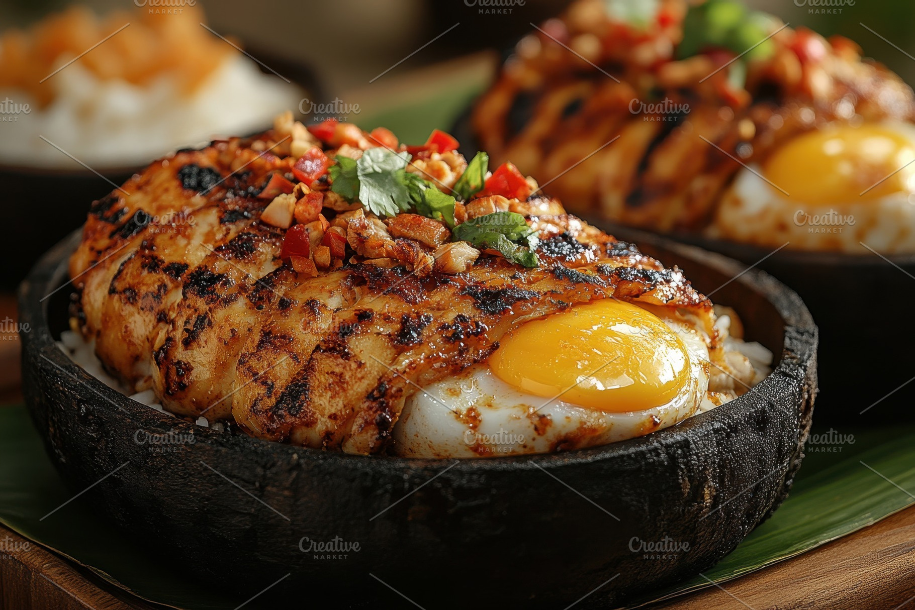 Delicious grilled fish served with r, a Photo by Tanuart