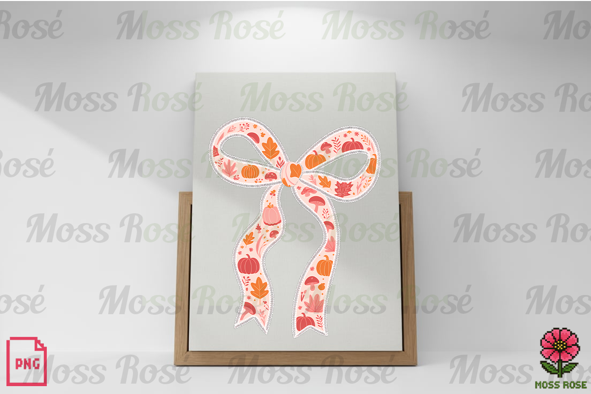 Fall Bow PNG Autumn Ribbon Clipart, a Graphic by Moss Rose (Photo 2 of 3)