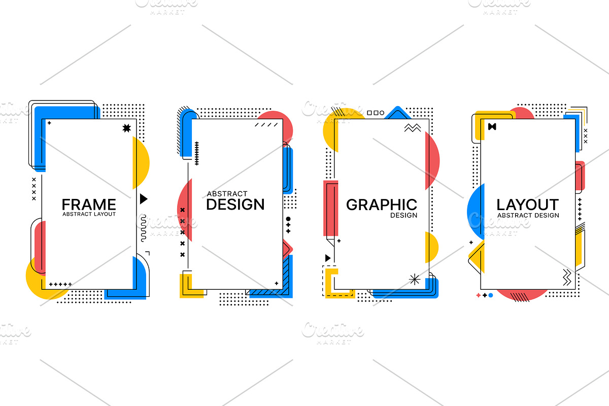 Abstract geometric frame borders, a Decorative Illustration by Buch&Bee
