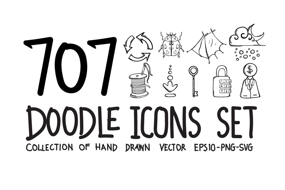 707 Hand Draw doodle icons set, an Outline Icon by TKDoodle (Photo 1 of 17)