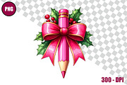 Pencil with Bow Clipart Bundle Files, a Decorative Illustration by taramija (Thumbnail 19 of 26)