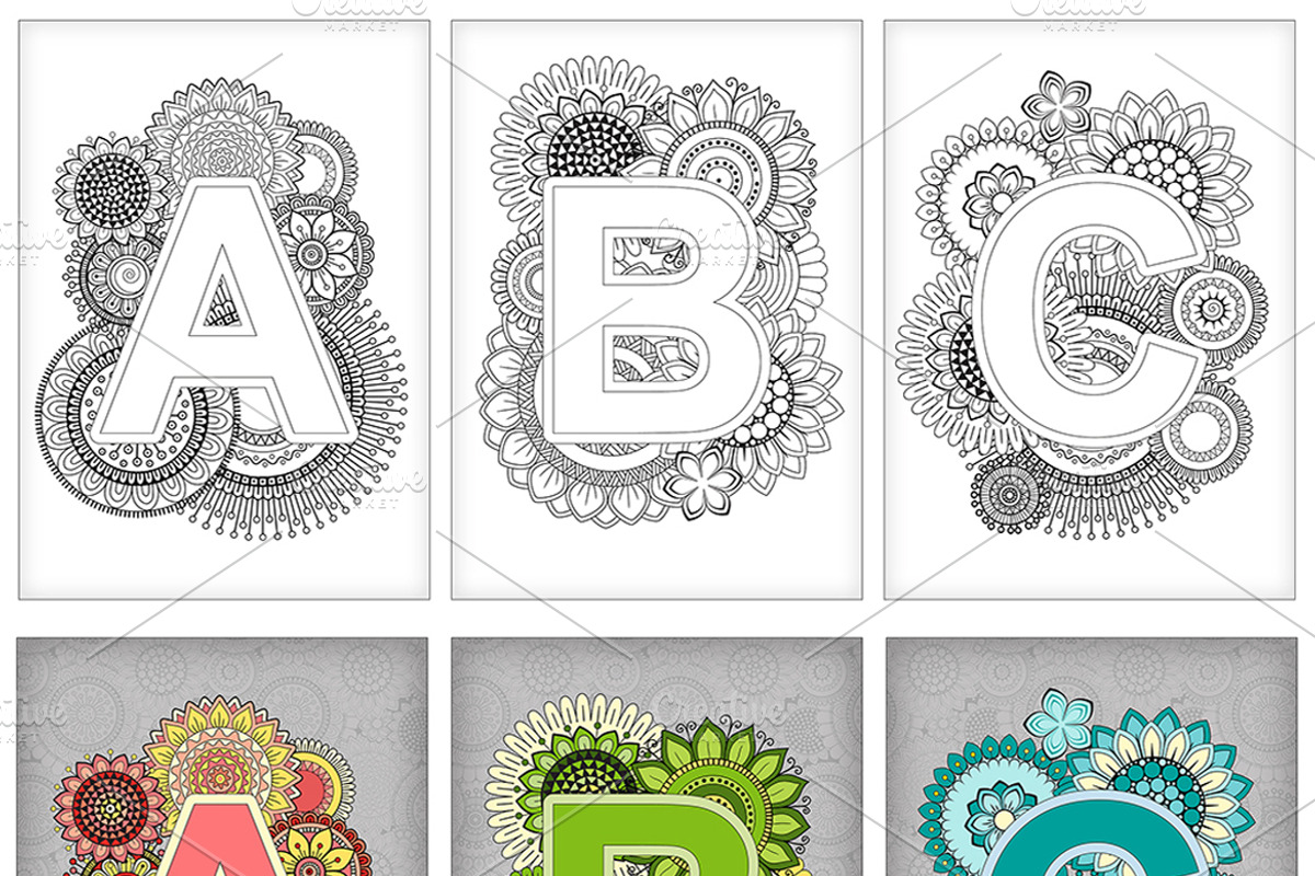 Bright Vector Mandala Fonts, an Illustration by Nataliia Toporovska (Photo 4 of 6)