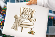 Watercolor Neutral Christmas Png, a Transportation Illustration by SinaCreation (Thumbnail 5 of 9)