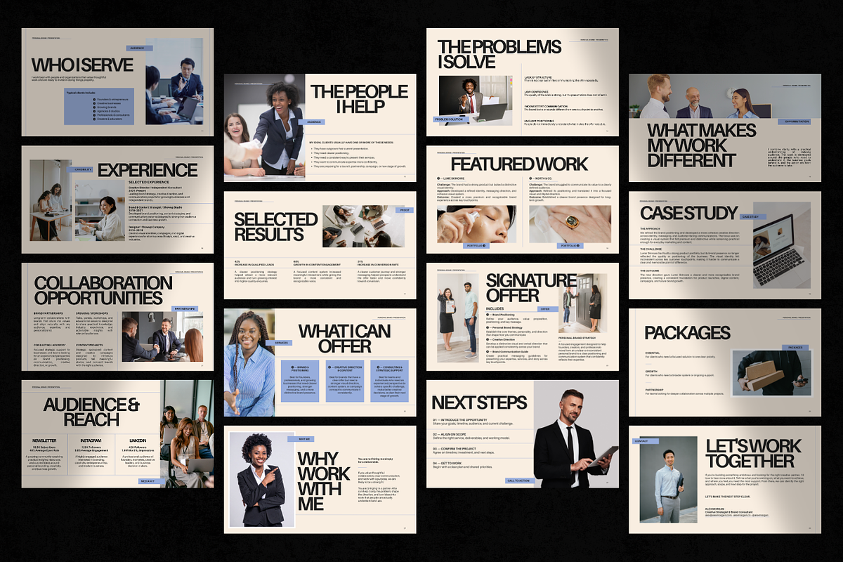 Personal Brand Presentation Template, a Presentation Template by ShowUp! Studio (Photo 3 of 6)