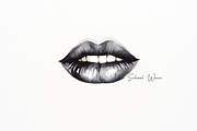Black Elegant Lips Watercolor, an Object Illustration by New-School-Wave (Thumbnail 3 of 5)