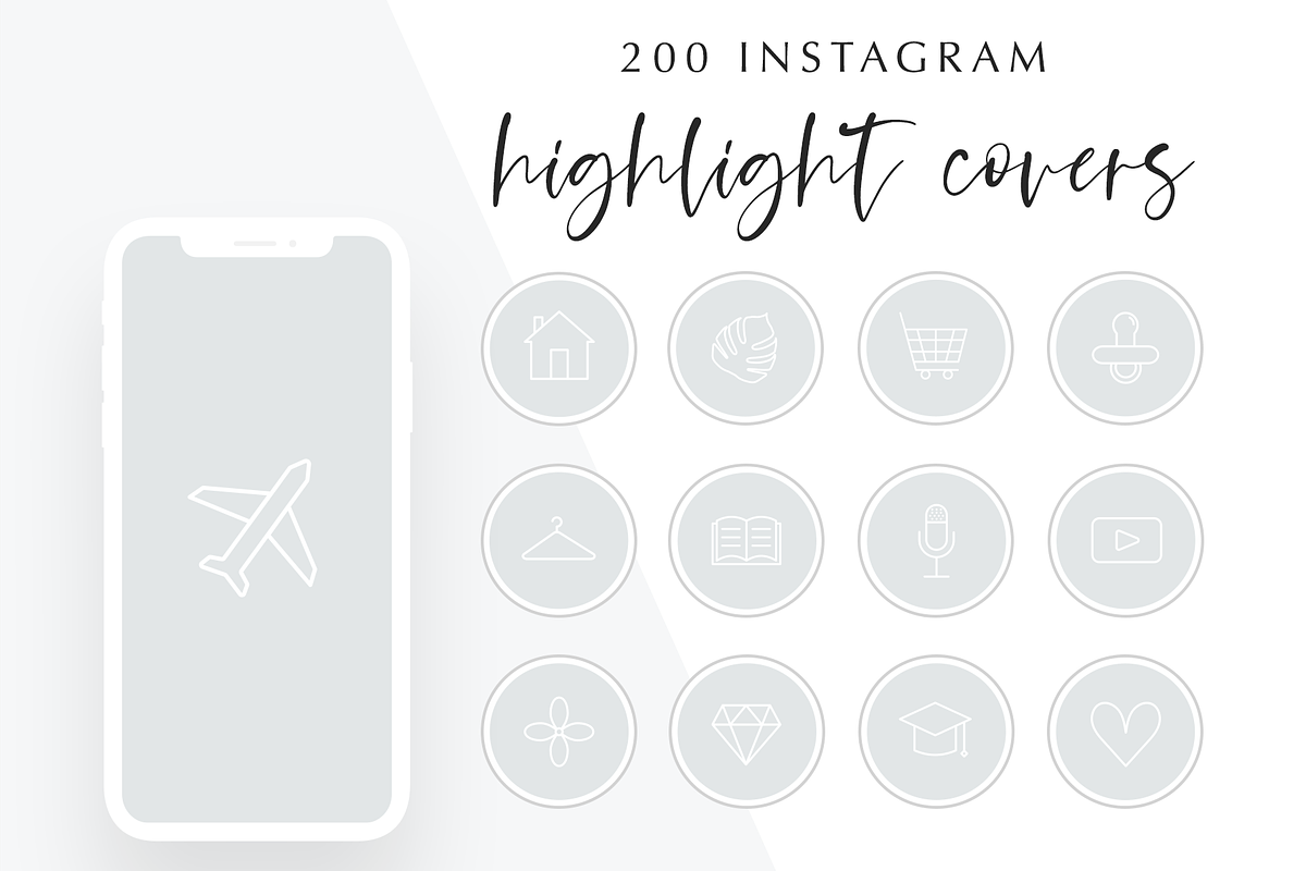 Gray Instagram Story Highlight Icons, a Social Media Template by Blog&Glow (Photo 1 of 4)