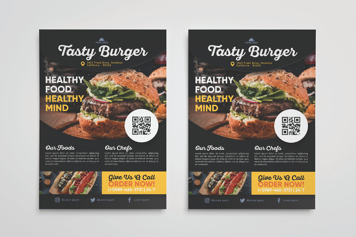 Food flyer design tenplate, a Flyer Template by Workhu (Photo 1 of 3)