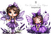 Cute Lavender Fairy Clipart, a Seasonal Illustration by Designking (Thumbnail 1 of 5)