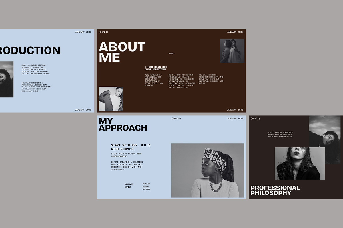 MODO-Personal Brand PowerPoint, a Presentation Template by adoestudio (Photo 6 of 9)