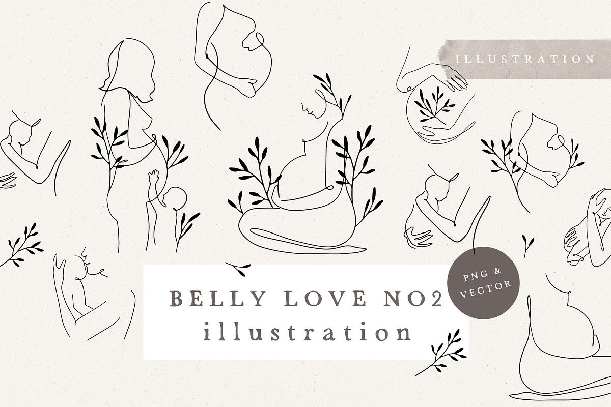 BELLY LOVE NO.2 / vector & png, an Illustration by KruthDesign (Photo 1 of 9)