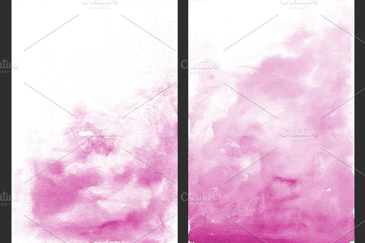 Pink Ombre Watercolor Backgrounds, a Texture Graphic by M. by mprintly (Photo 2 of 6)