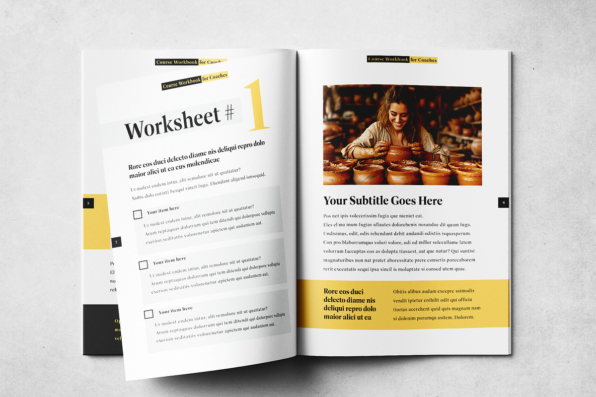 Course Workbook Print Layout, a Brochure Template by Grkic Creative (Photo 5 of 13)