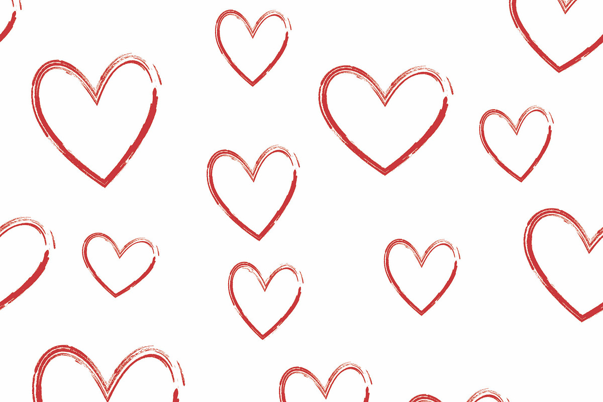 Seamless pattern red hearts, a Pattern Graphic by Viktorijareut (Photo 1 of 5)