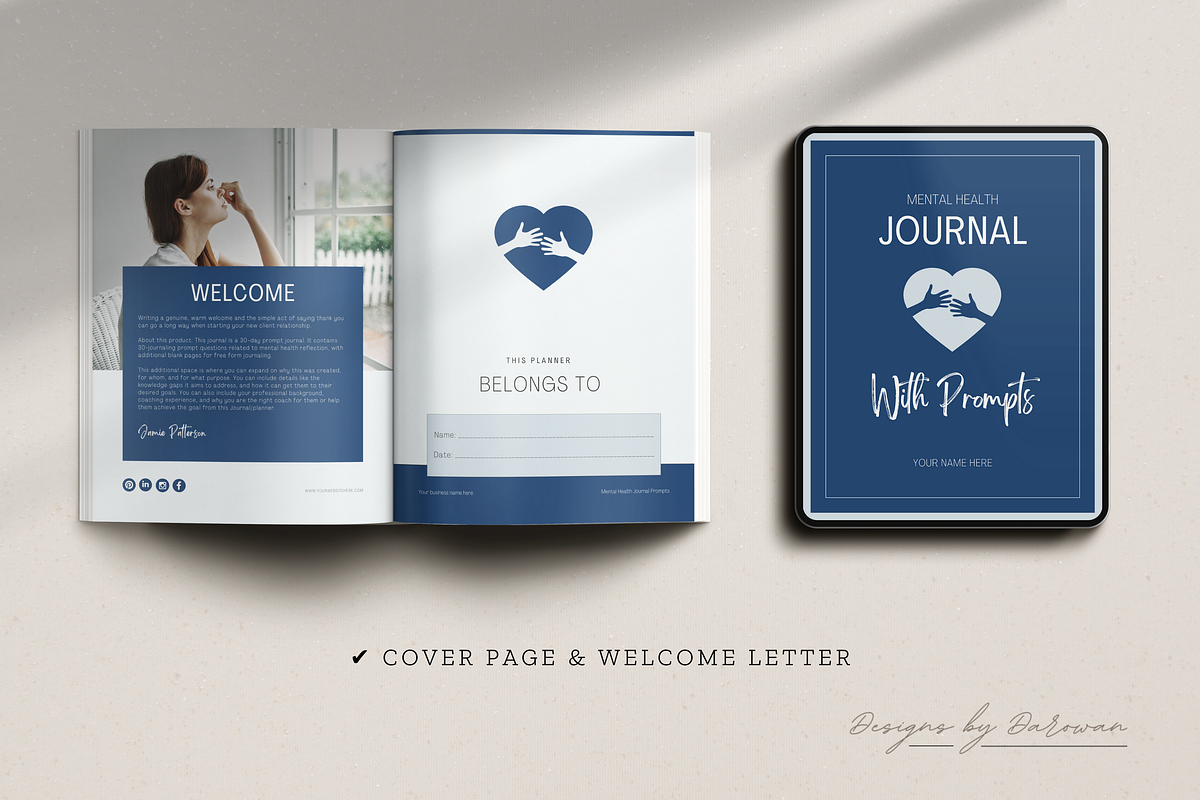 Mental Health Journaling | Canva, a Magazine Template by Designs by Darowan (Photo 2 of 10)