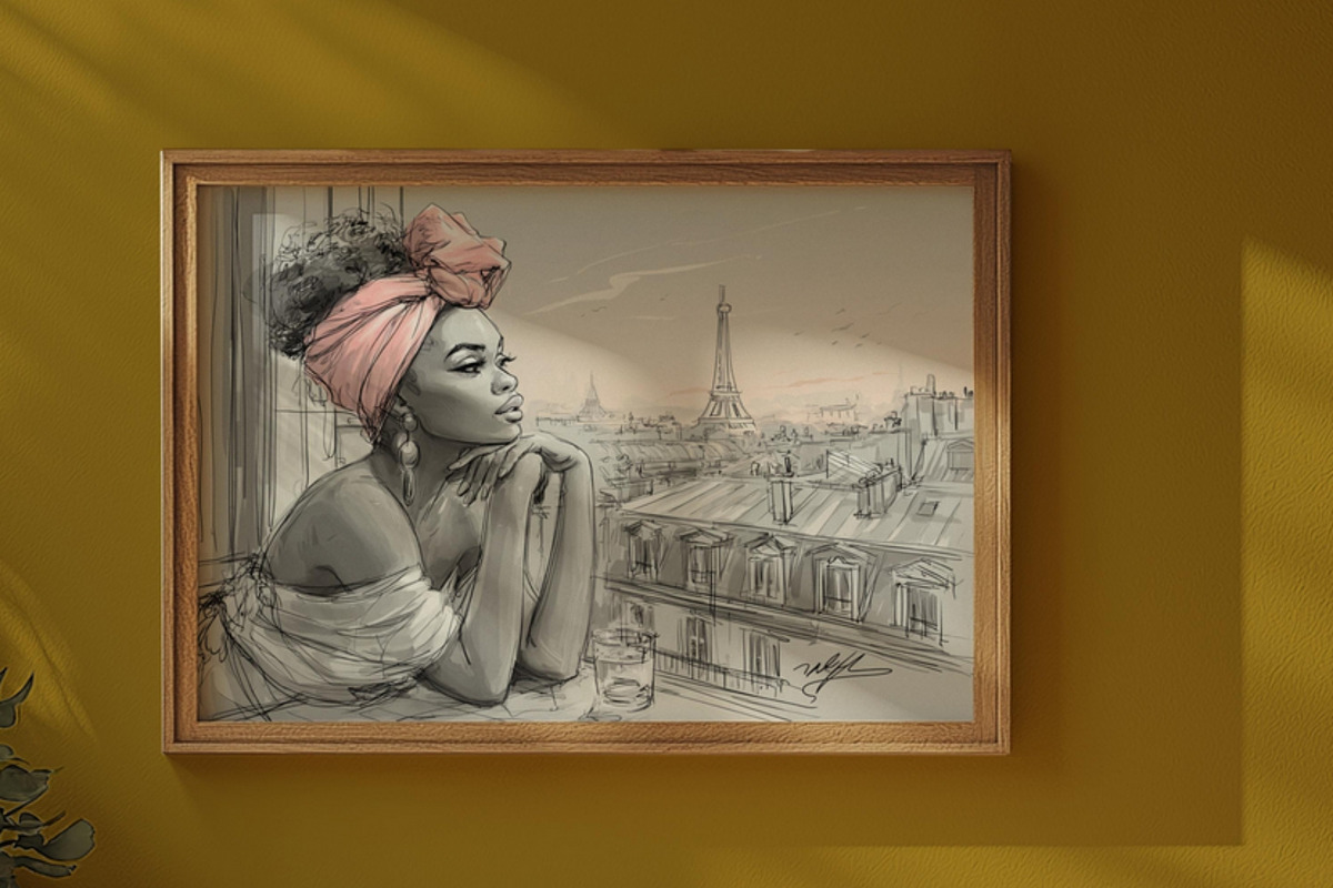 Paris Chic African American Wall Art, a Decorative Illustration by PrintablesByFranklyn (Photo 9 of 11)