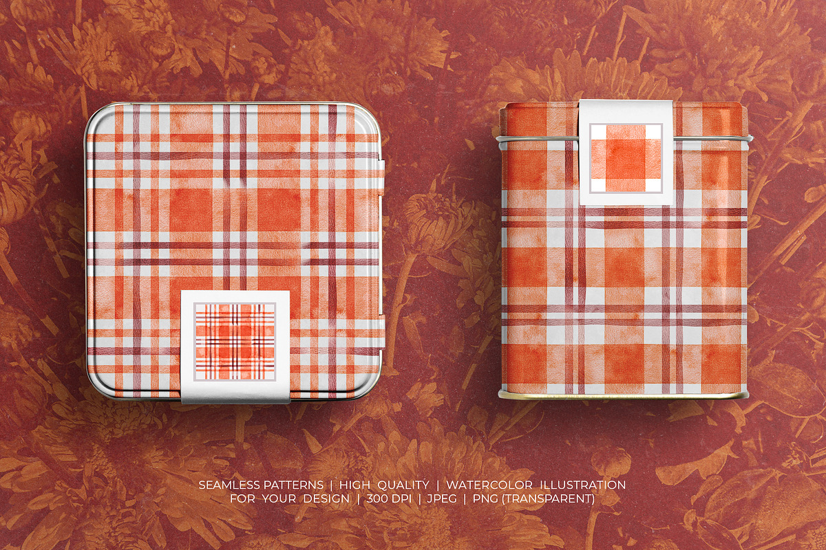 Amber Plaid & Stripe Patterns, a Decorative Illustration by YarovaArt (Photo 6 of 14)