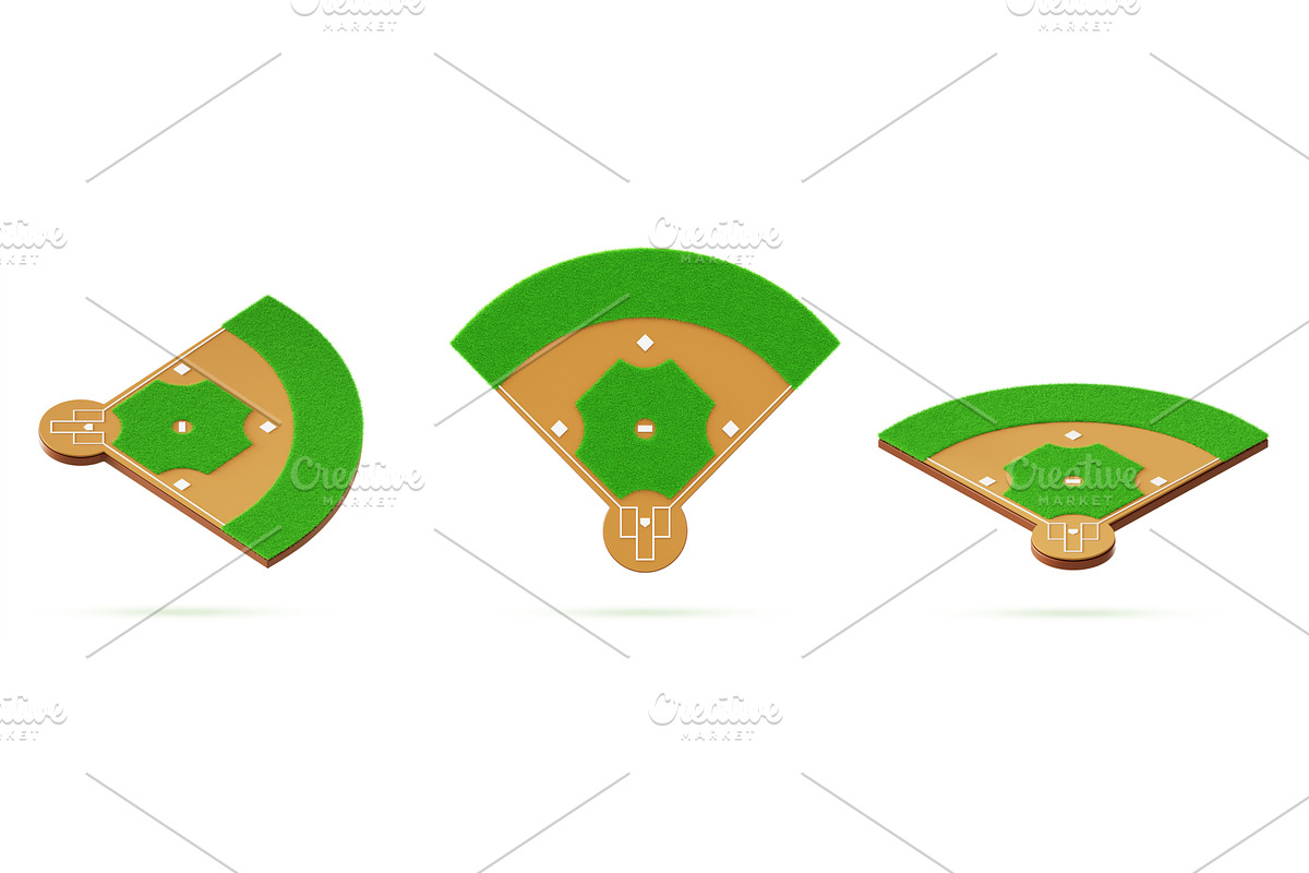 3d baseball field top view and, a Sport Illustration by Marozhkastudio