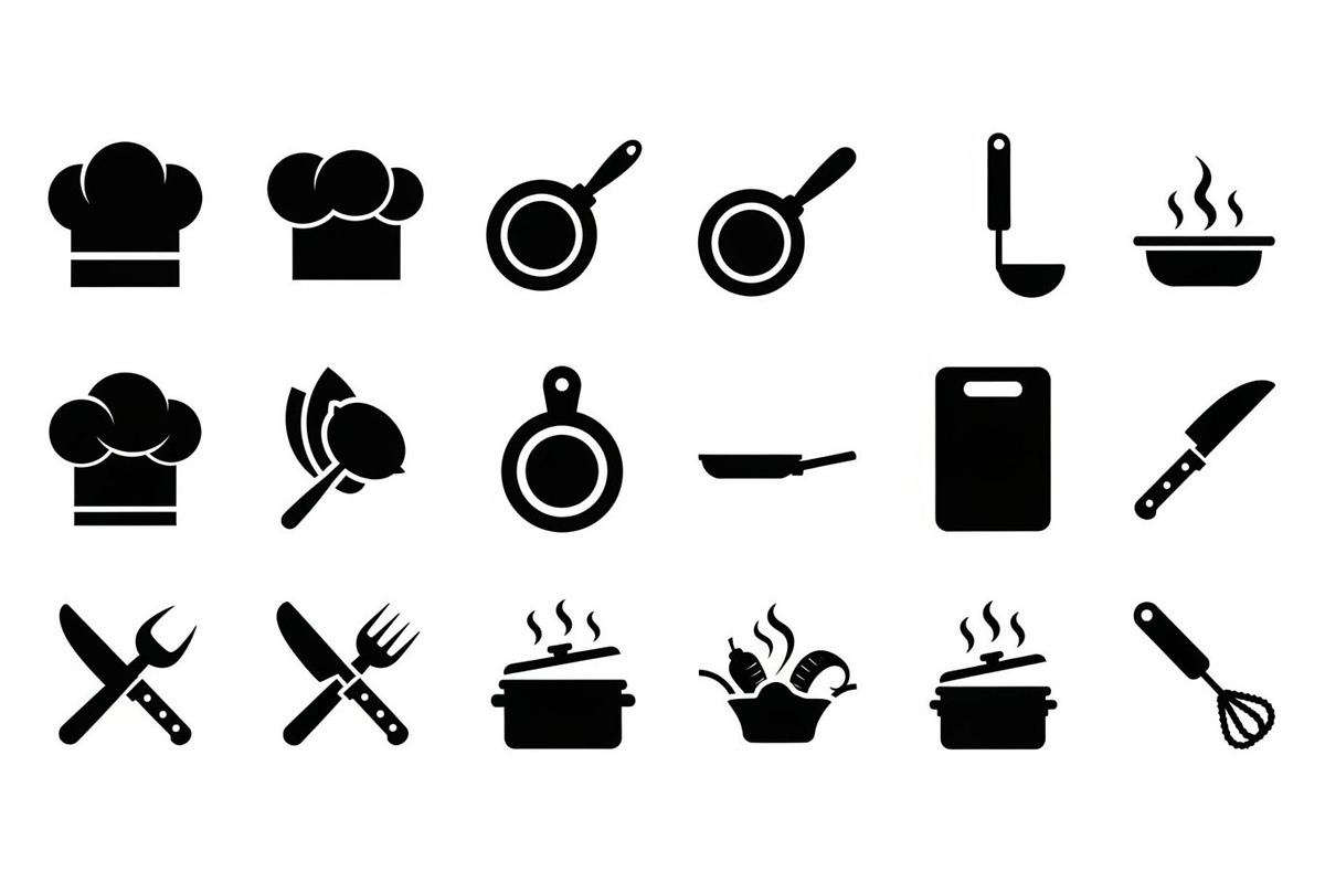 Kitchen Cooking Icon Vector Bundle, an Illustration by jahid234 (Photo 26 of 51)